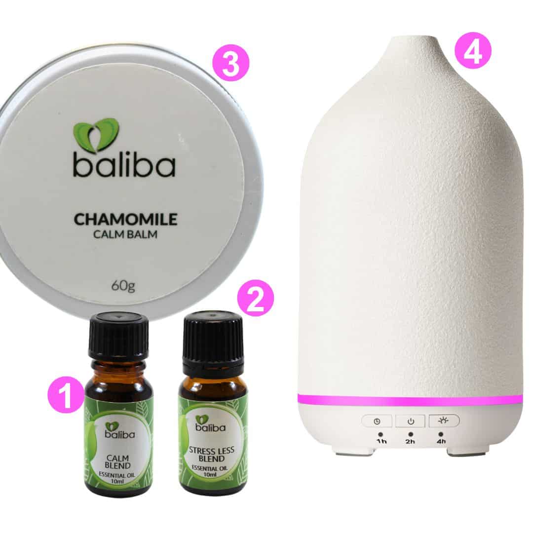 BALIBA ULTIMATE KEEP CALM SET (1080 x 1080 px) essential oil blend for stress reduction