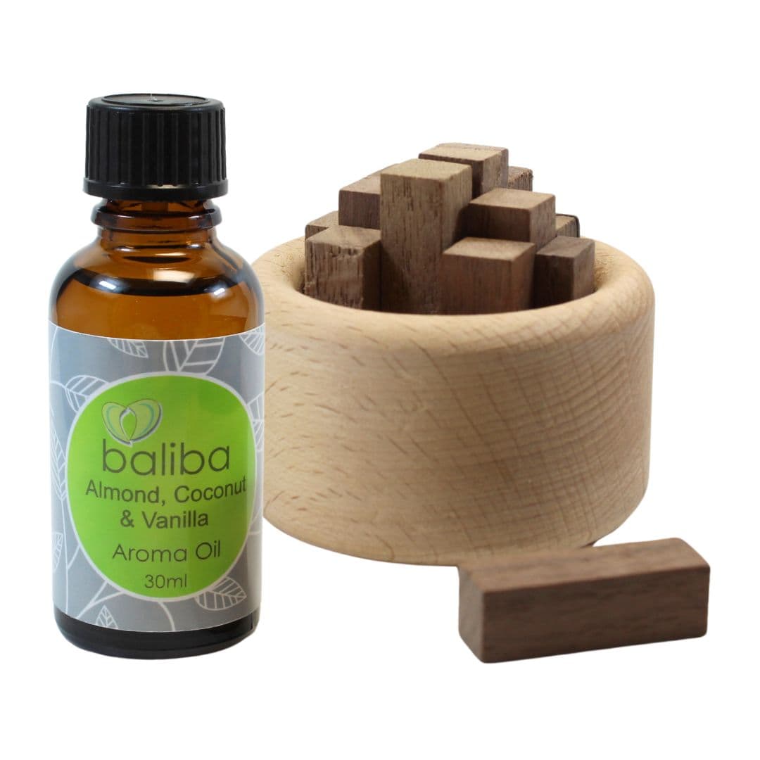 Wood Mosaic Diffuser With Almond Coconut Vanilla AO reed diffuser