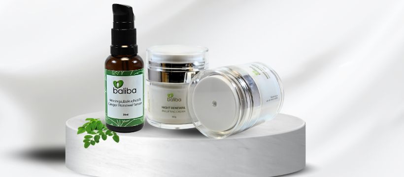 natural ingredients, essential oils & plant-derived vitamin A bakuchiol for cellular repair
